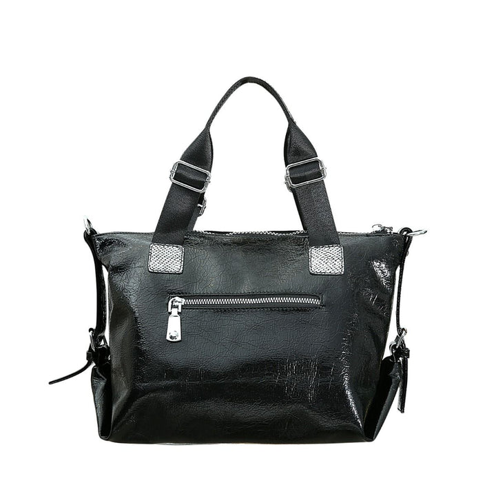 Trendy Teddy Bear Appliqué Shoulder Bag -  Black