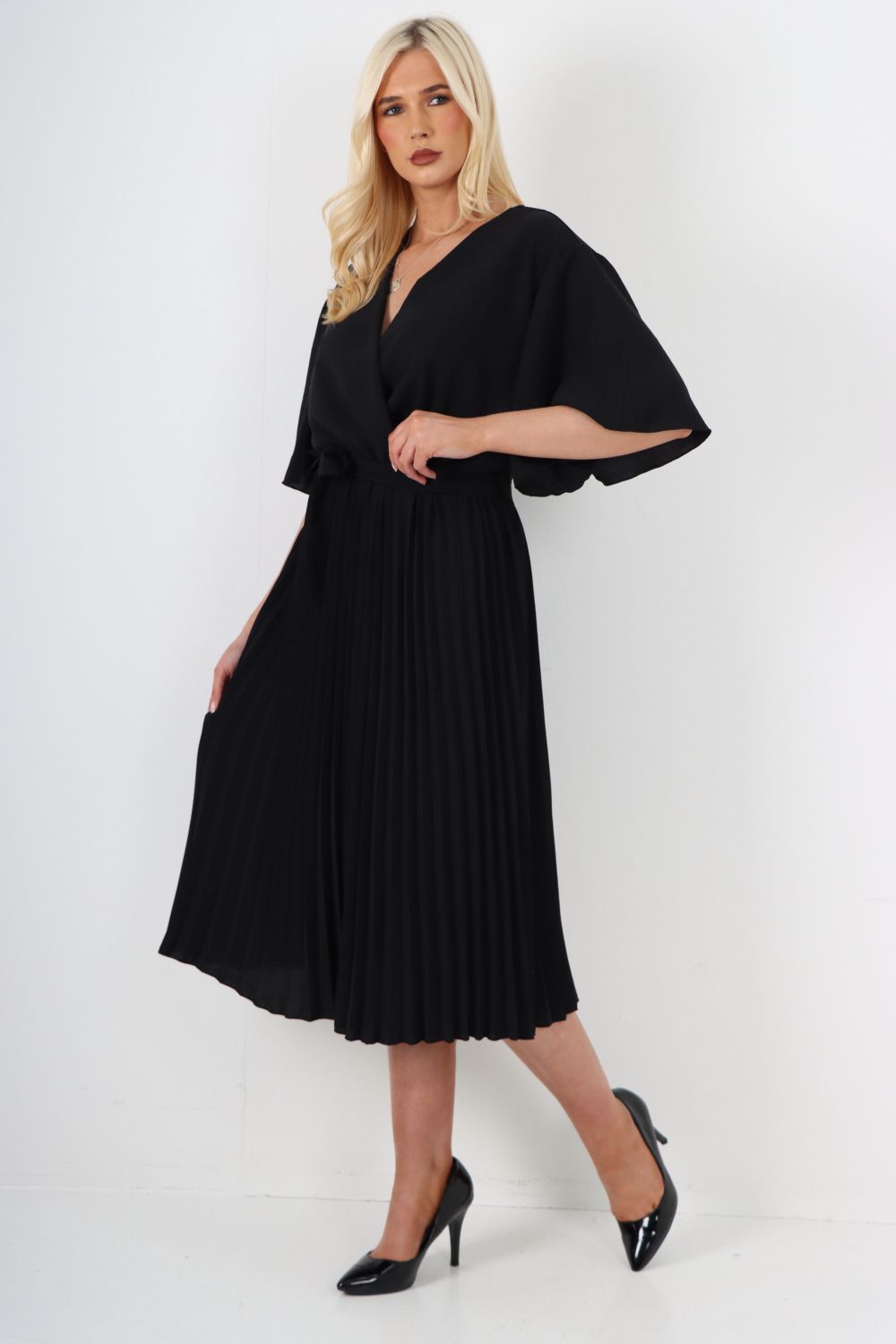 Pleated Midi Dress