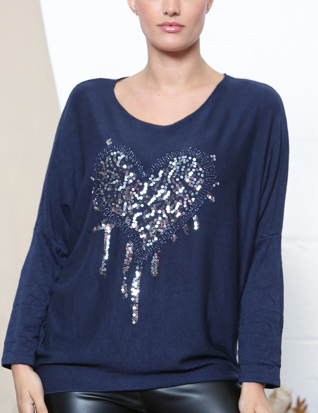 navy heart jumper