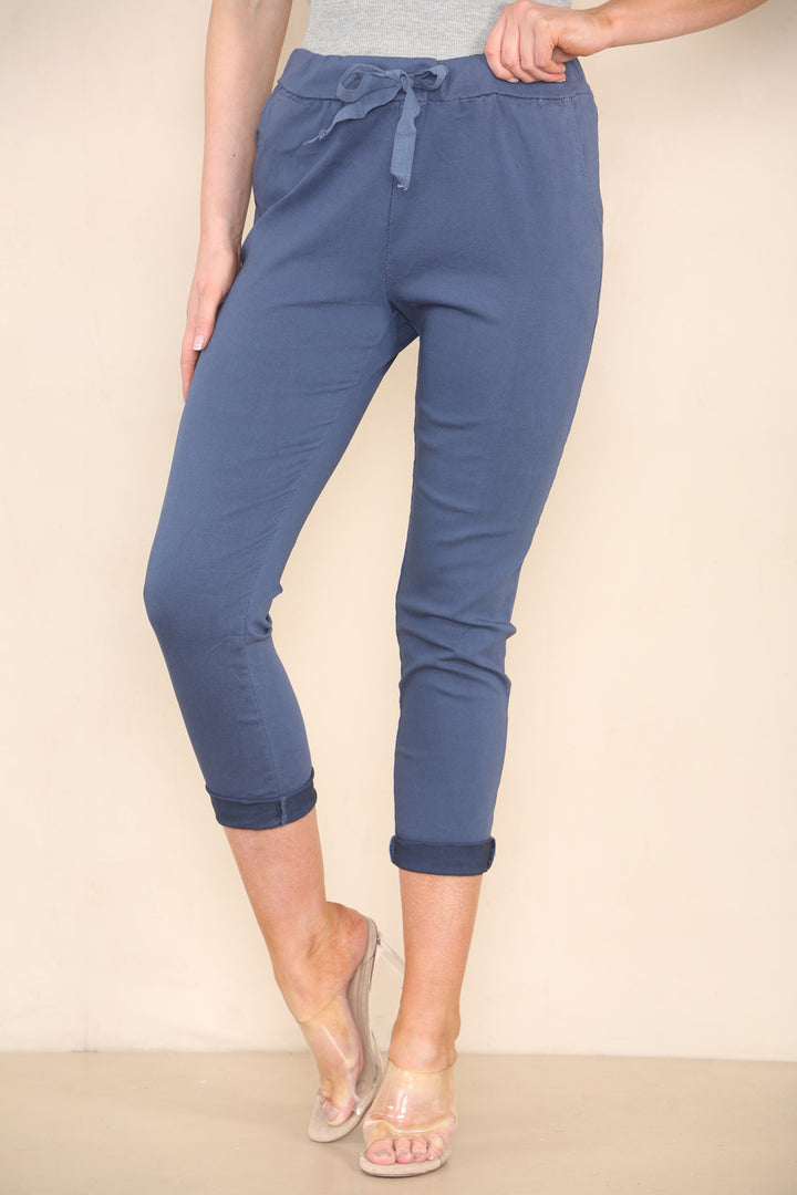 stretch denim trousers