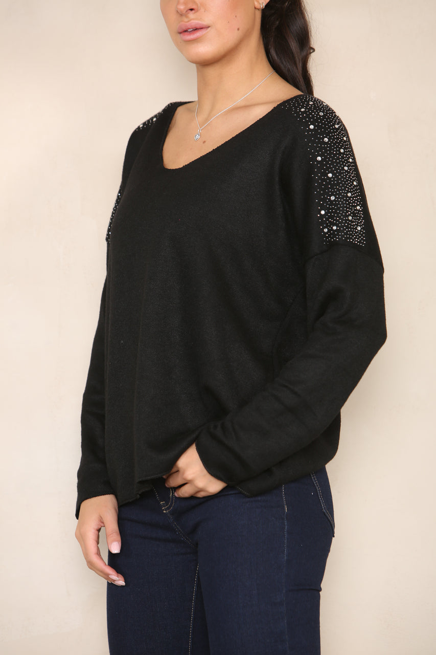 ladies black jumpers