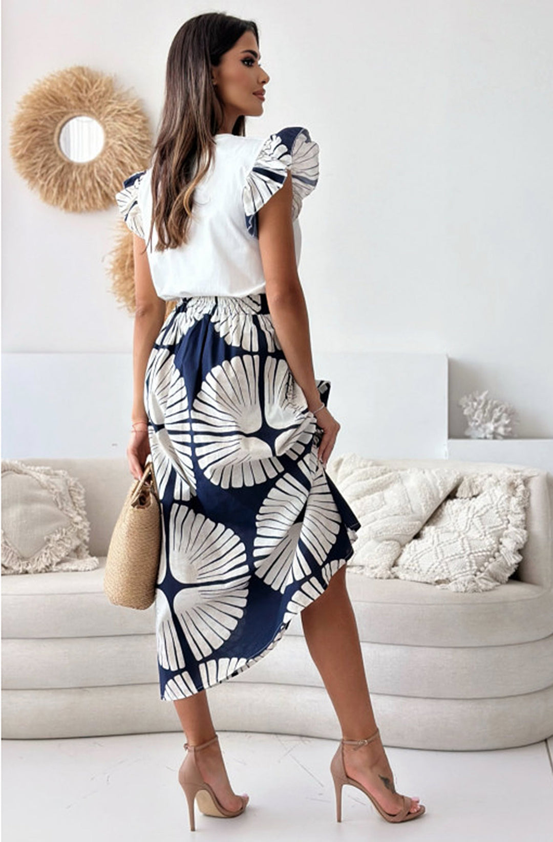 Navy Skirt Set