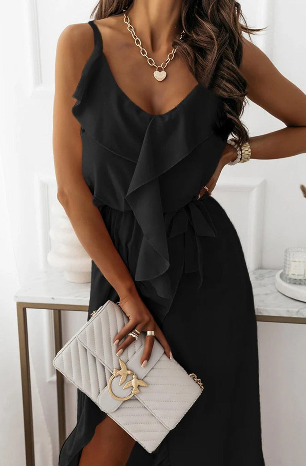 long black chiffon dress