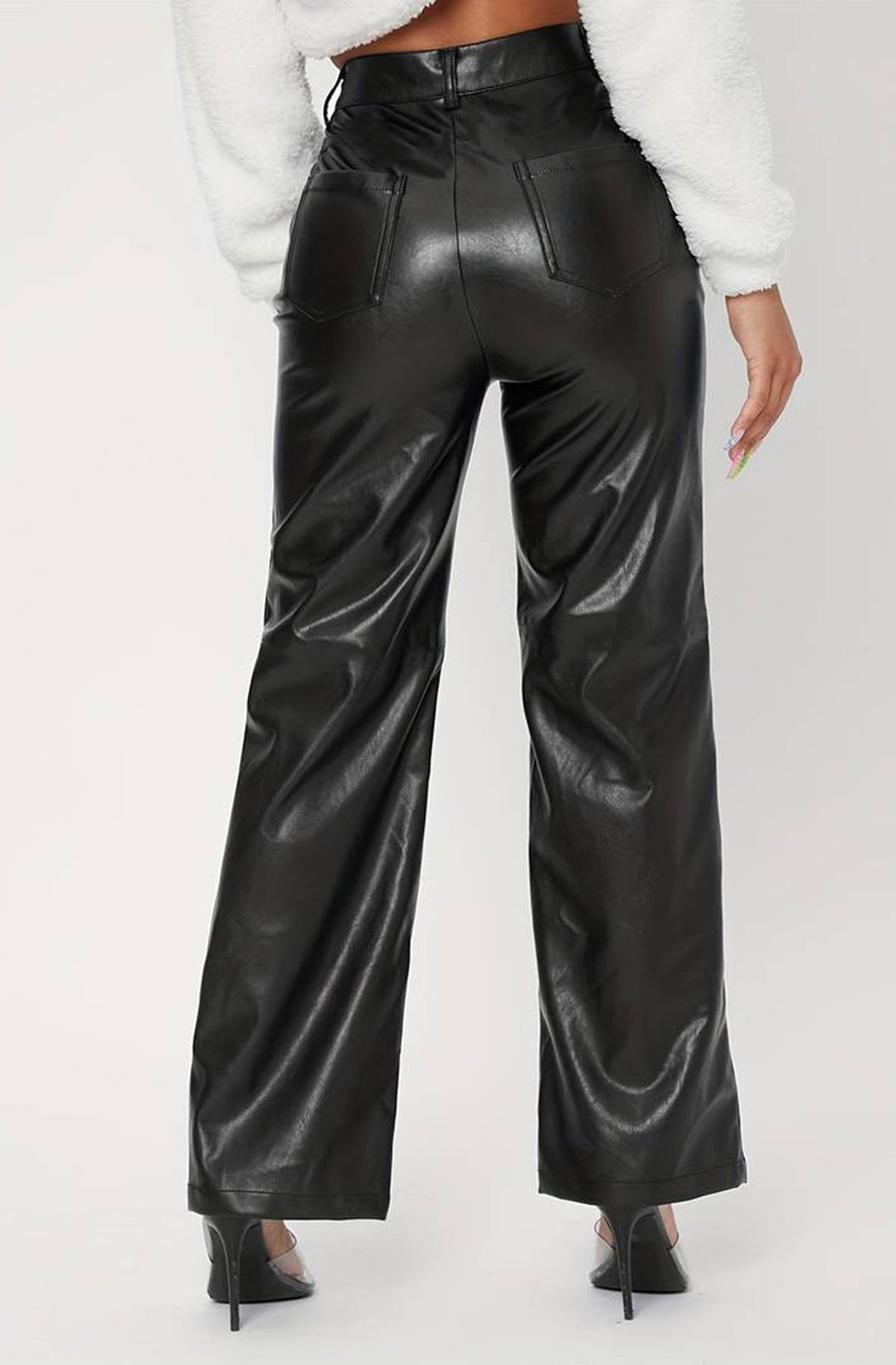 black pu leather trousers