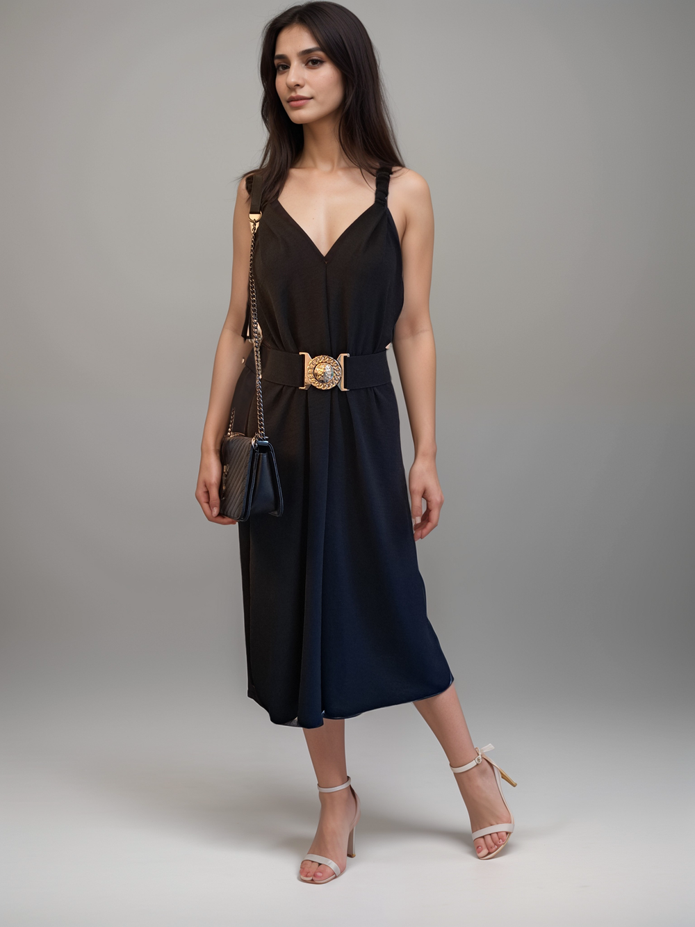 black sweetheart neckline dress