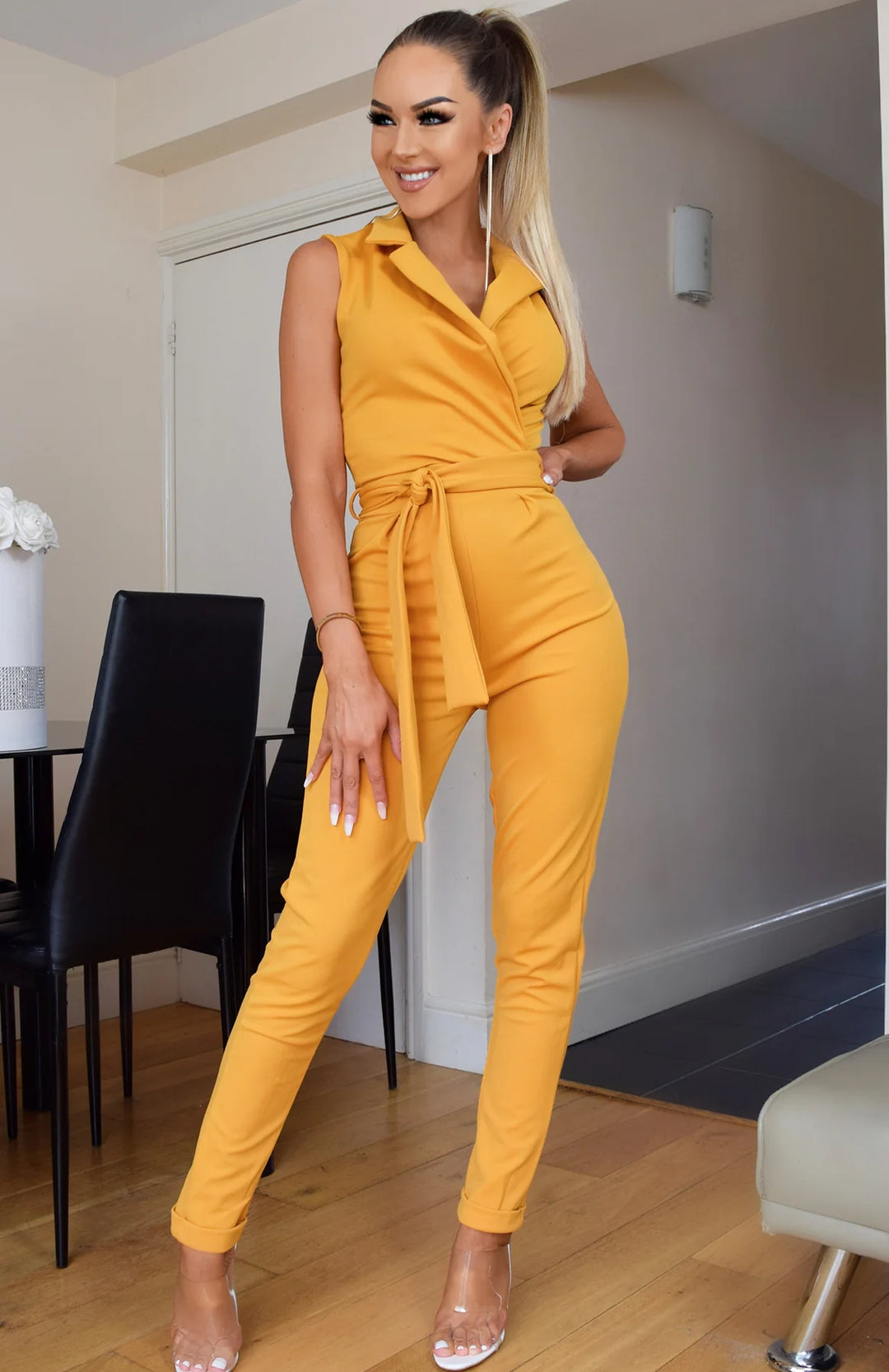 mustard jumpsuit womens