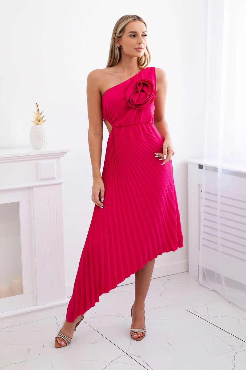 Fuchsia pleated dress