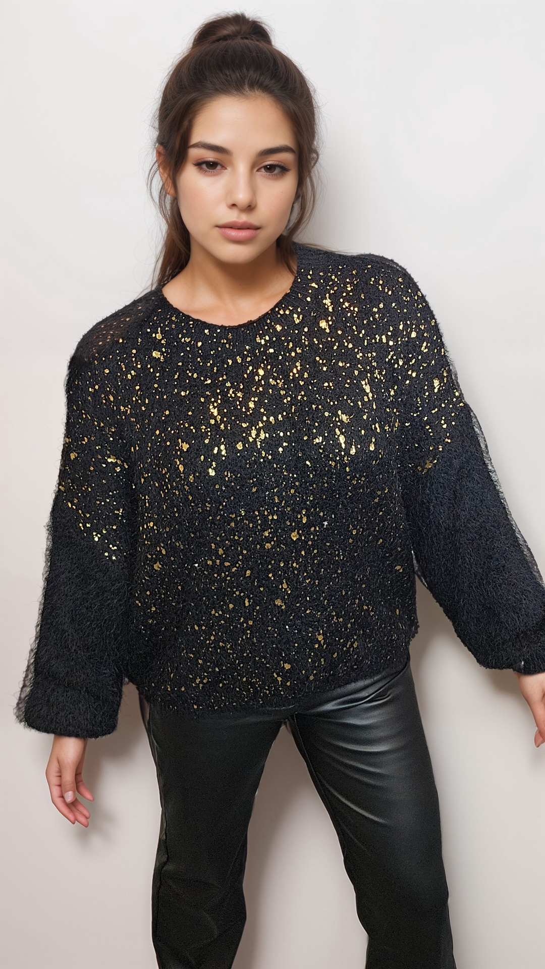 ladies black sparkle jumper